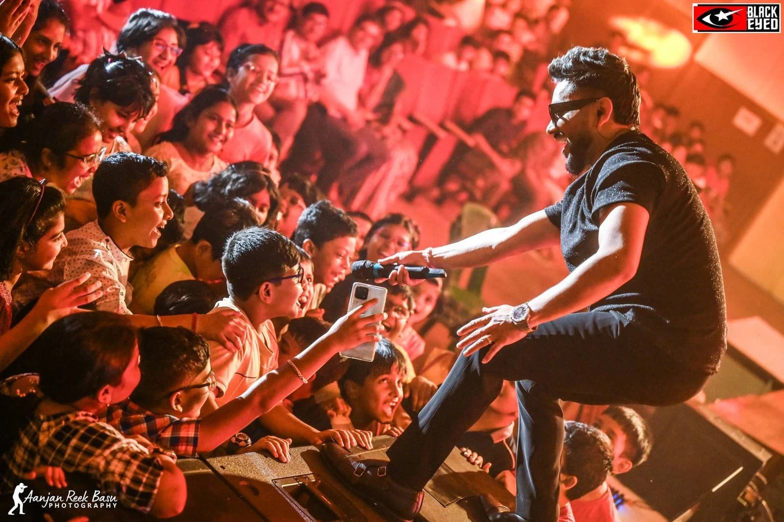 Performer connecting with a live audience