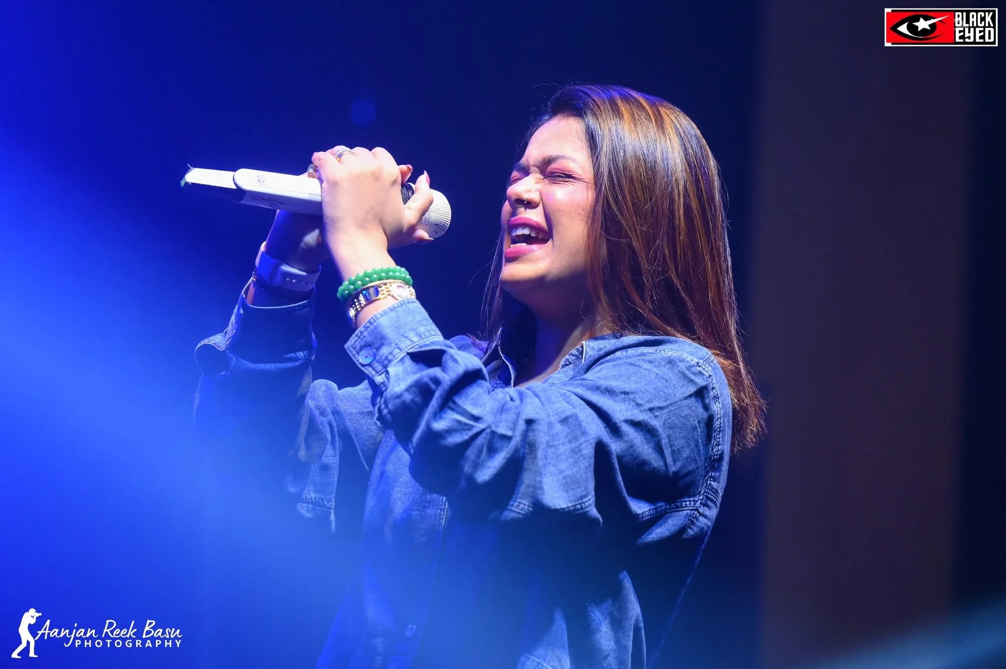 Iman Chakraborty performing at a BlackEyed event